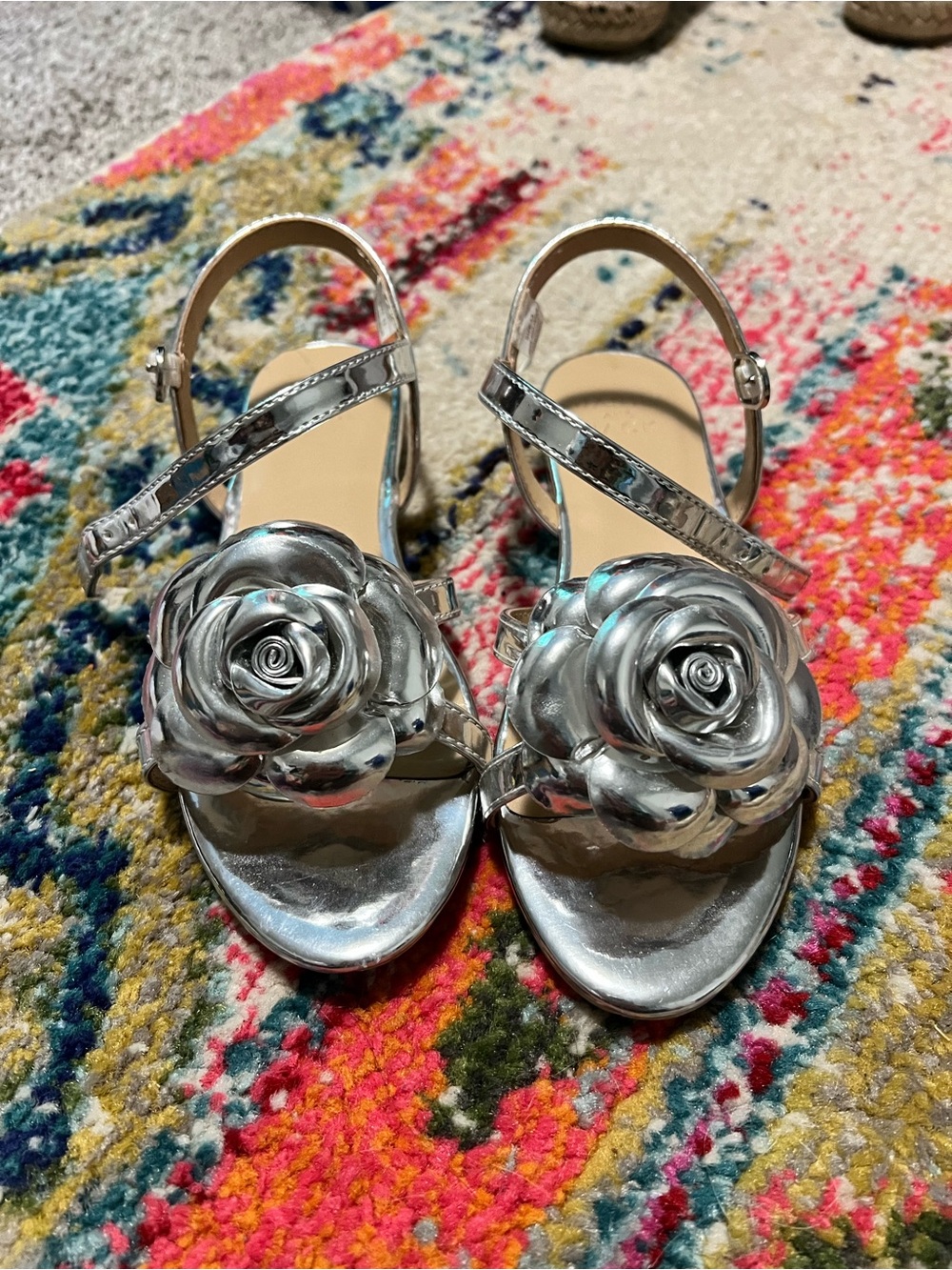 Silver Janie & Jack sandals, size 13, worn twice!